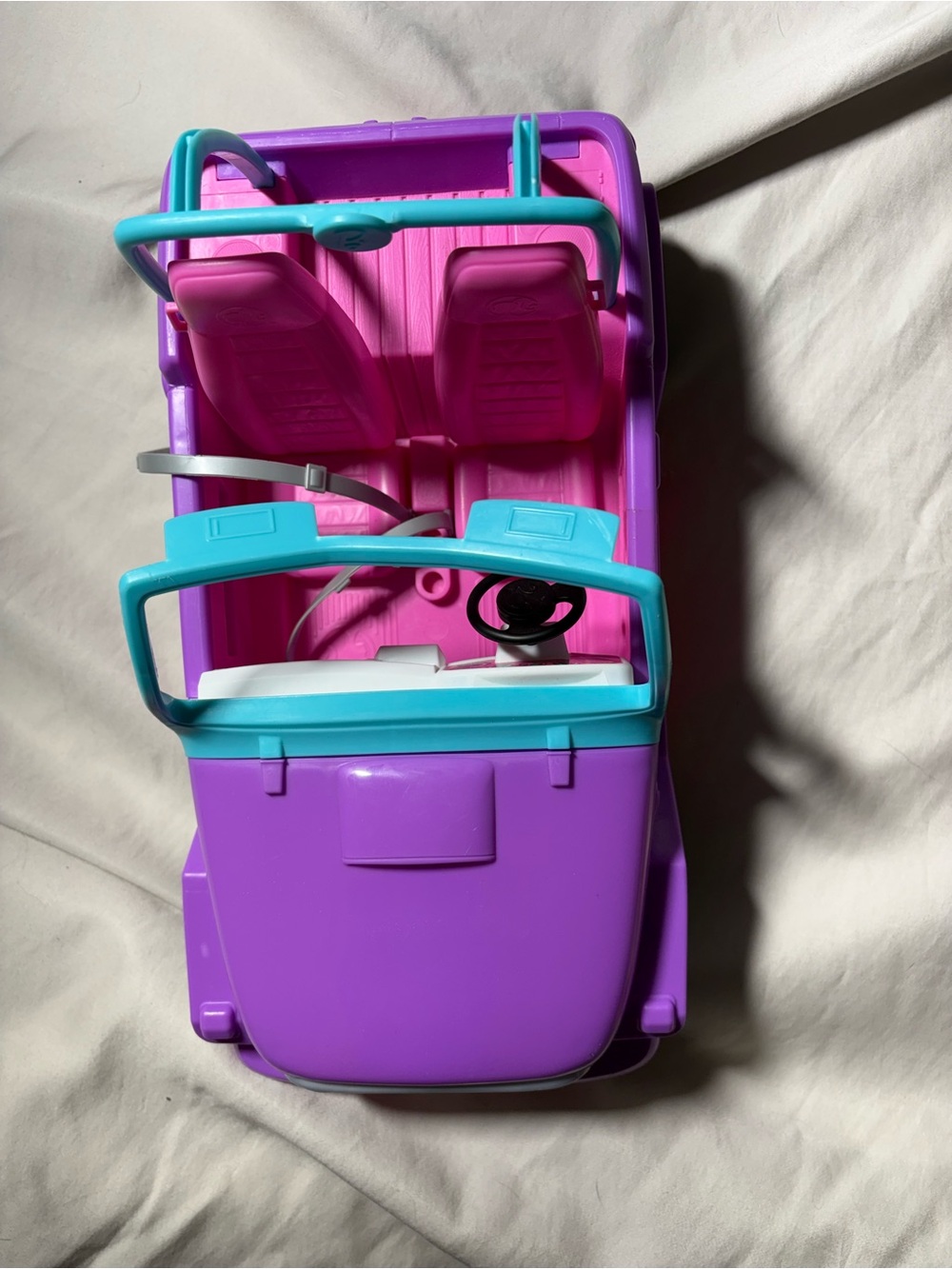 Kids Purple and Pink Toy Convertible Car with Teal Accents